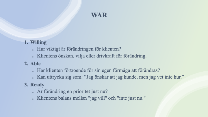 MI - Motiverande intervju