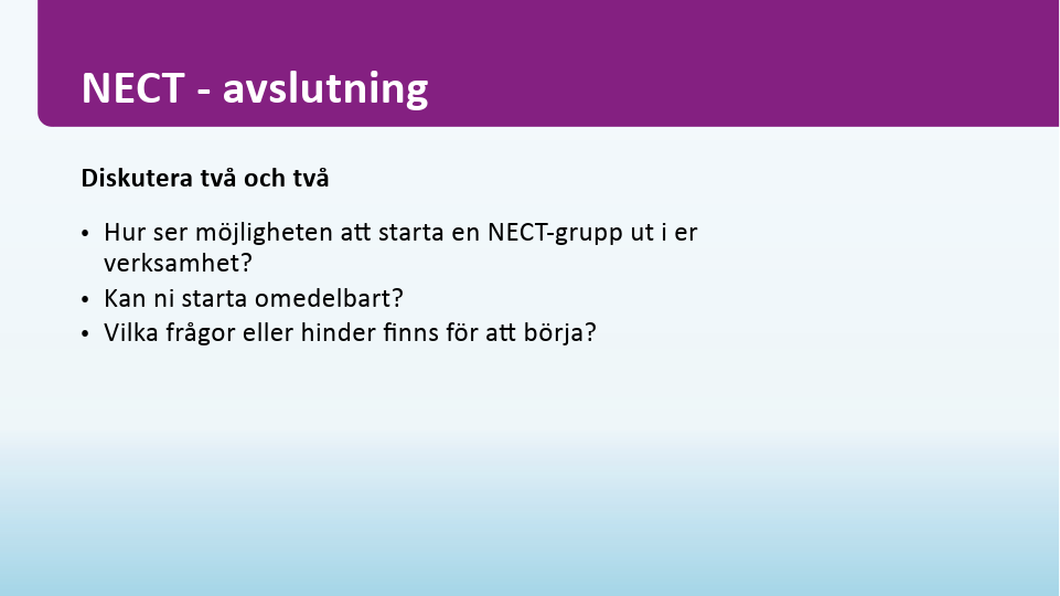 NECT- grupprogram mot självstigma för egenerfarna (Skövde) Start 3 dec.