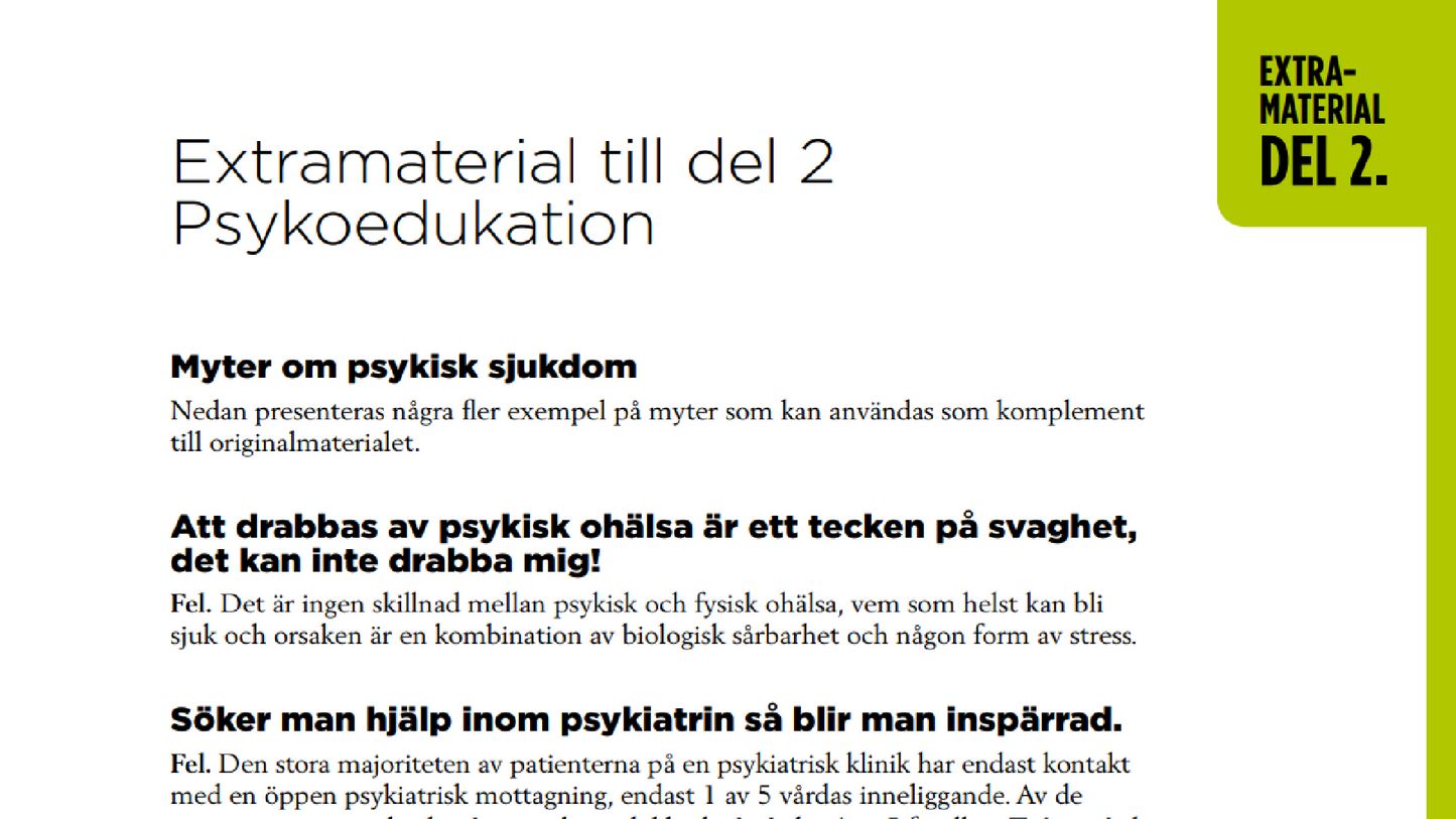 NECT- grupprogram mot självstigma för egenerfarna (Skövde) Start 3 dec.