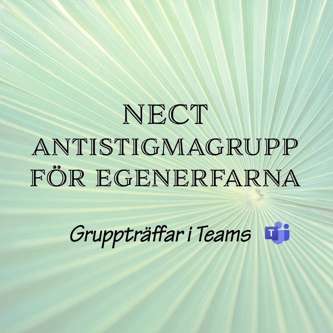 NECT- grupprogram mot självstigma. Digitala träffar. 20 sessioner, 10 kvällsträffar. Start 28 nov.